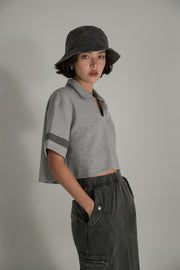 Open Collar Vintage Loose Fit T-Shirt