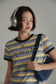 Noe Center Color Striped Short Sleeve T-Shirt