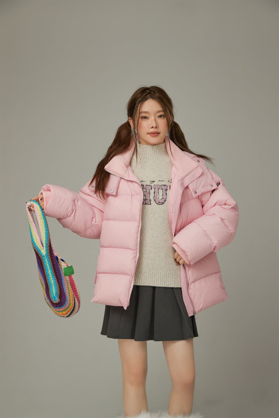 CHUU Solid Hooded Padded Jacket