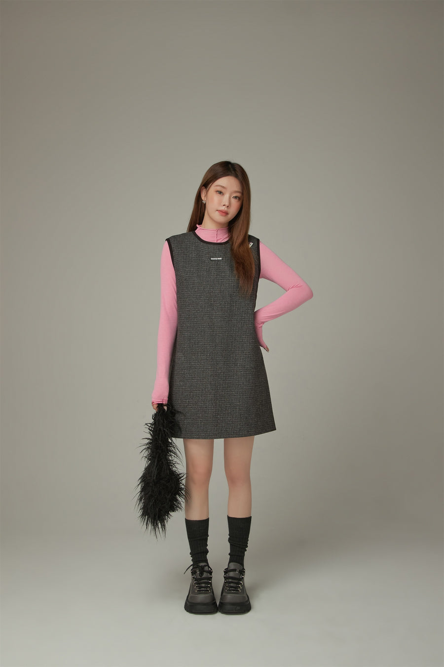 CHUU Line Color Matching Dress