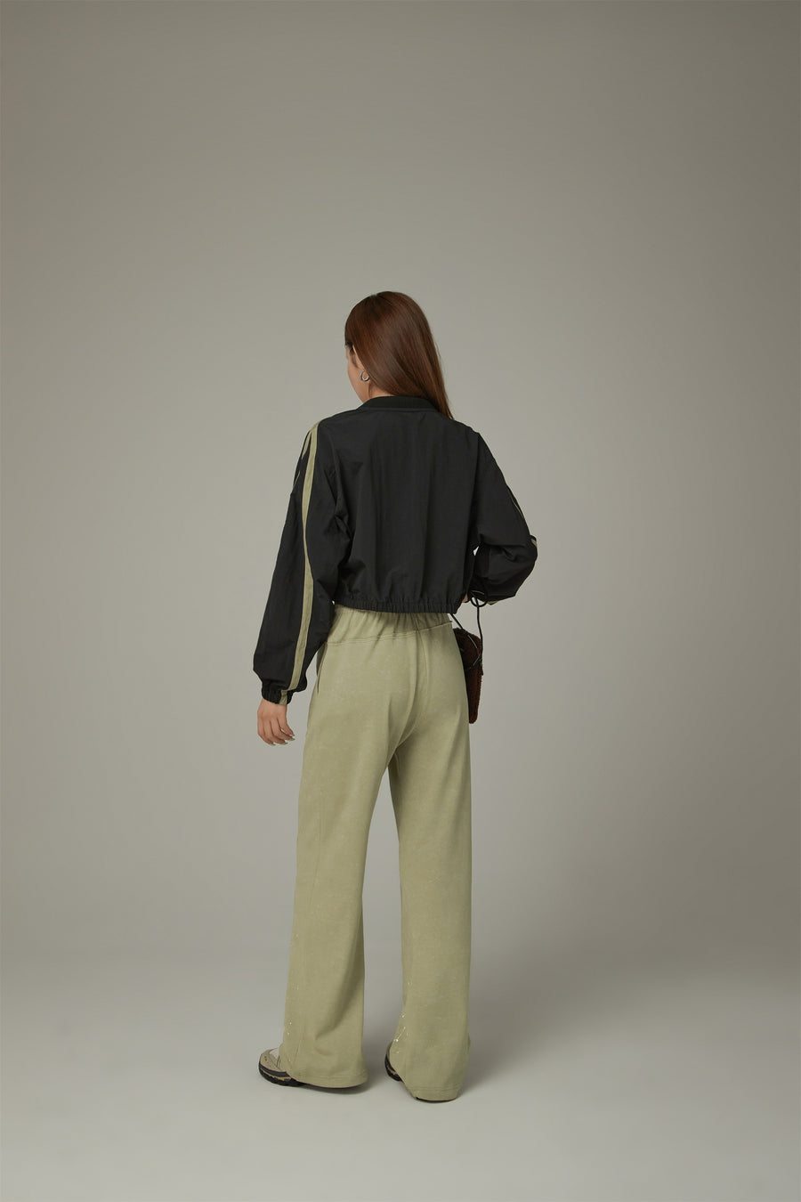 CHUU Elastic Waist String Painted Wide Pants