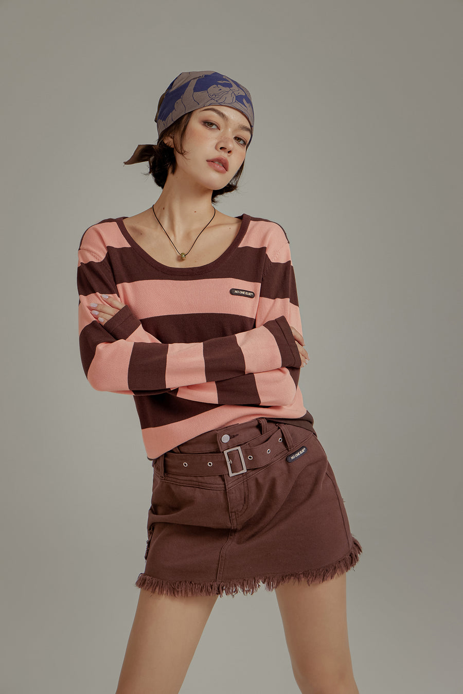 CHUU Color Stripe Knit Sweater