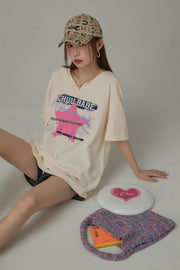 V-Trim Chuu Babe Star Distressed T-Shirt