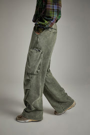 Pocket Wide Casual Pants