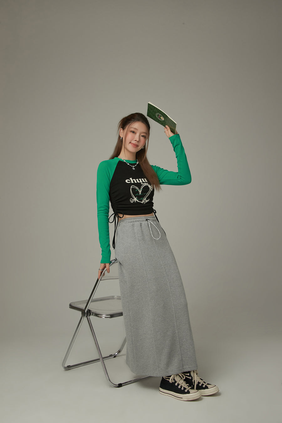 CHUU String Basic Long Skirt