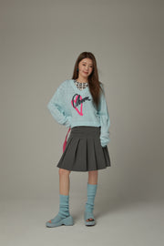 Logo Heart V-Neck Knit Sweater