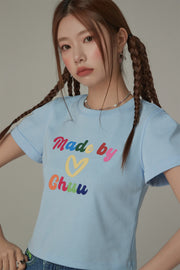 Made By Chuu Colorful Printed Cropped T-Shirt