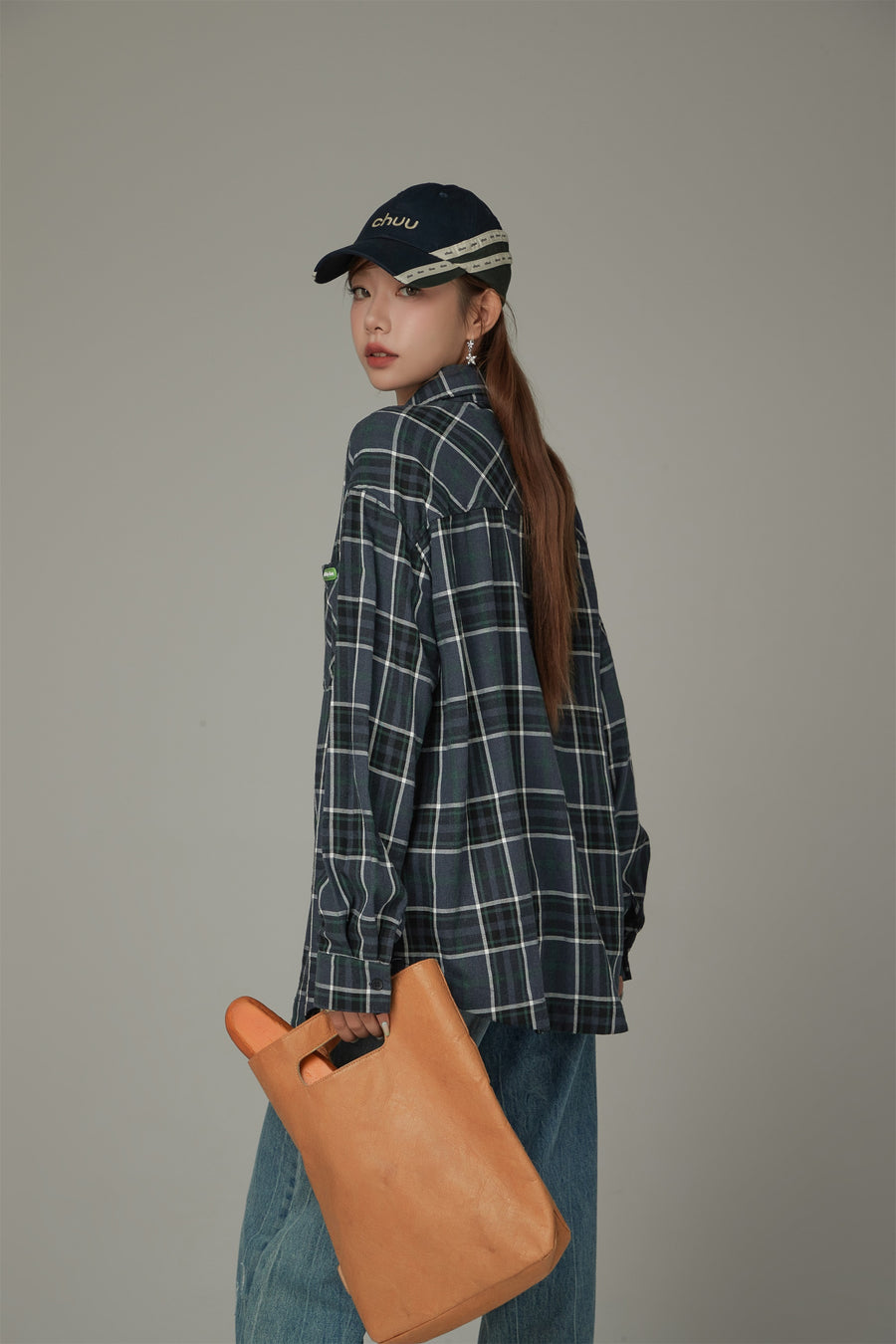 CHUU Checked Loose Fit Long Sleeve Shirt