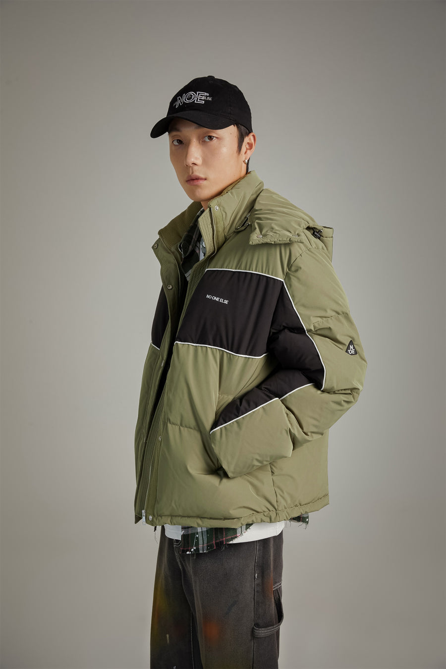 CHUU Color Combination Oversized Padded Jacket