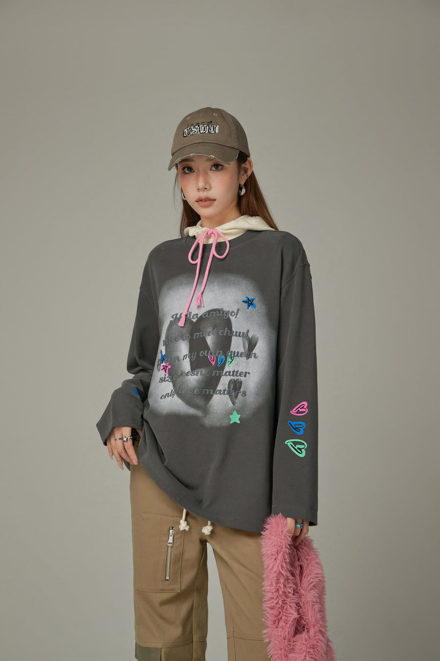 CHUU Heart Star Boxy T-Shirt