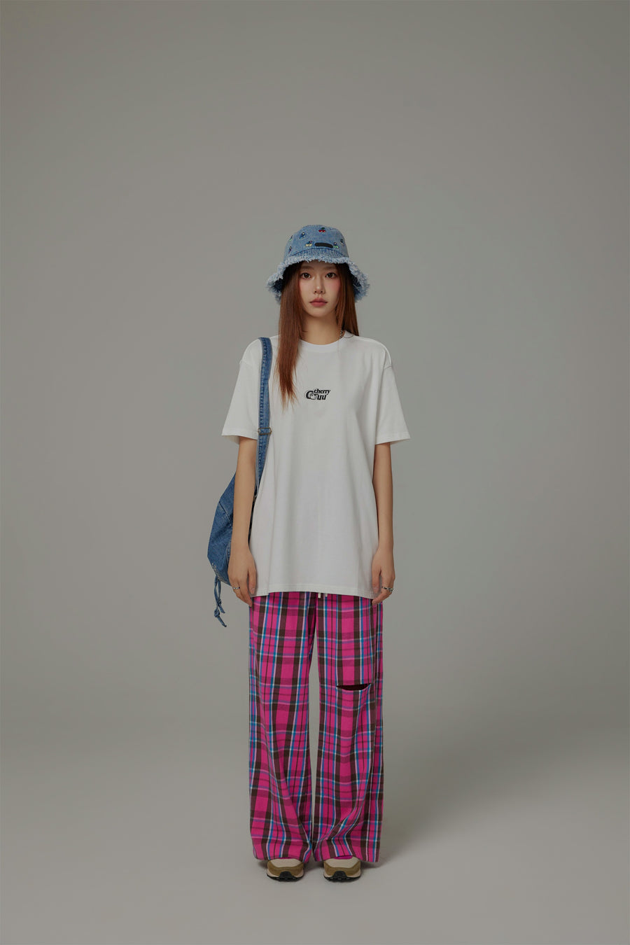 CHUU Multi Color Cherry Denim Bucket Hat