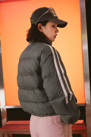 Logo Duck Down High Neck Padded Jacket