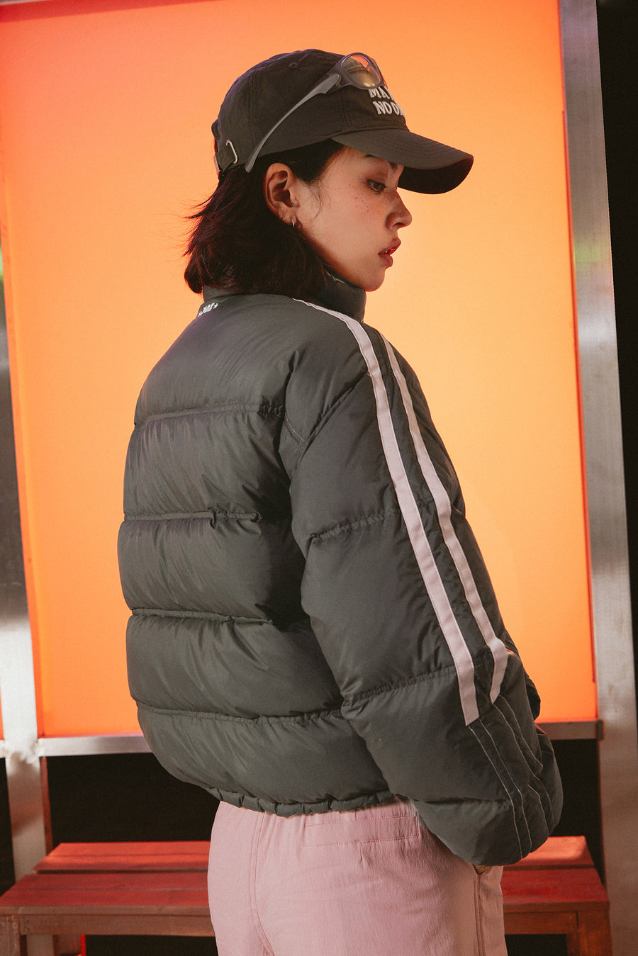 CHUU Logo Duck Down High Neck Padded Jacket