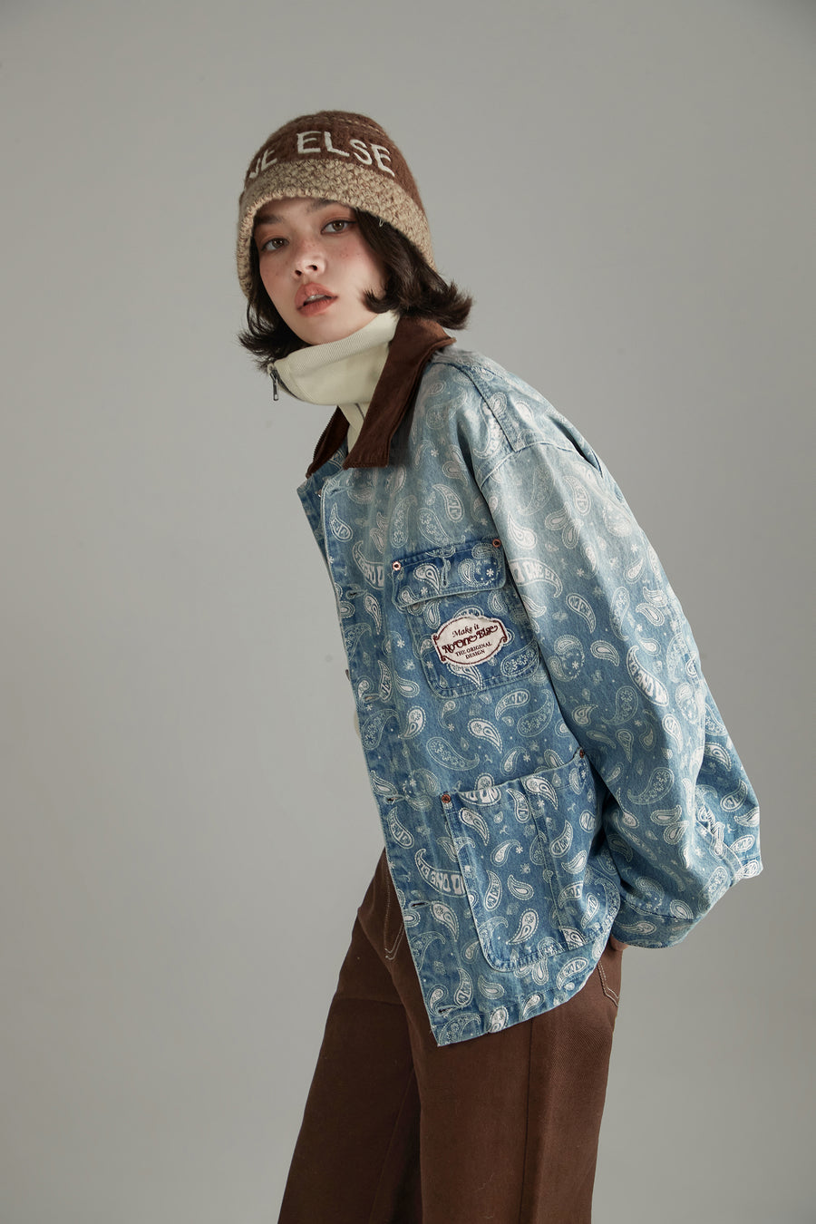 CHUU Paisley Pocket Denim Jacket