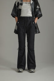 String Shirring Bootcut Cargo Style Pants