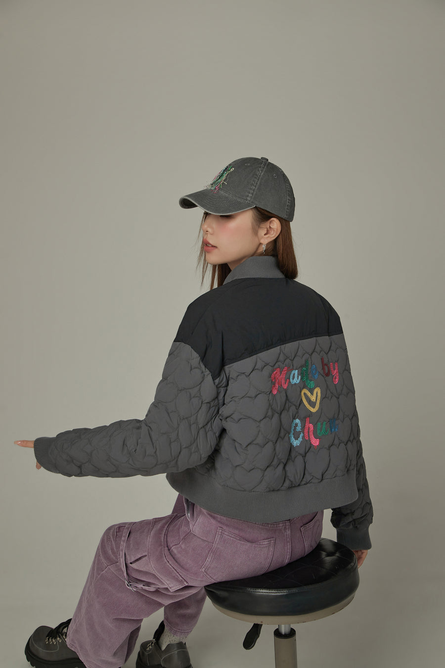 CHUU Heart Quilted Padded Jacket