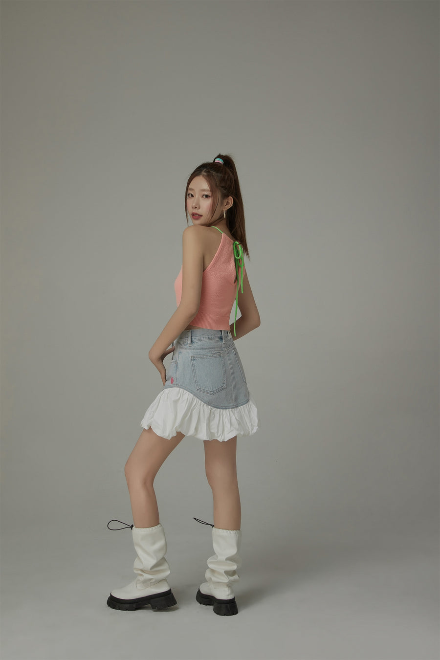 CHUU Embroidered Have A Chuu Day Cherries Sleeveless Halter Neck Top