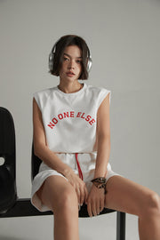 Noe Logo Cropped Sleeveless Sweatshirt