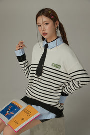 Stripe Long Sleeve Knit Sweater