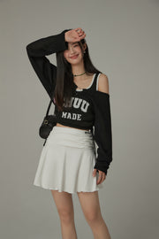 Sport Shirring Frill Mini Skirt