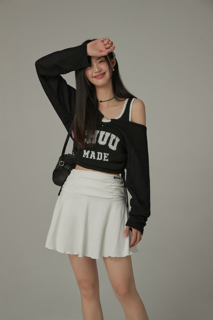 CHUU Sport Shirring Frill Mini Skirt