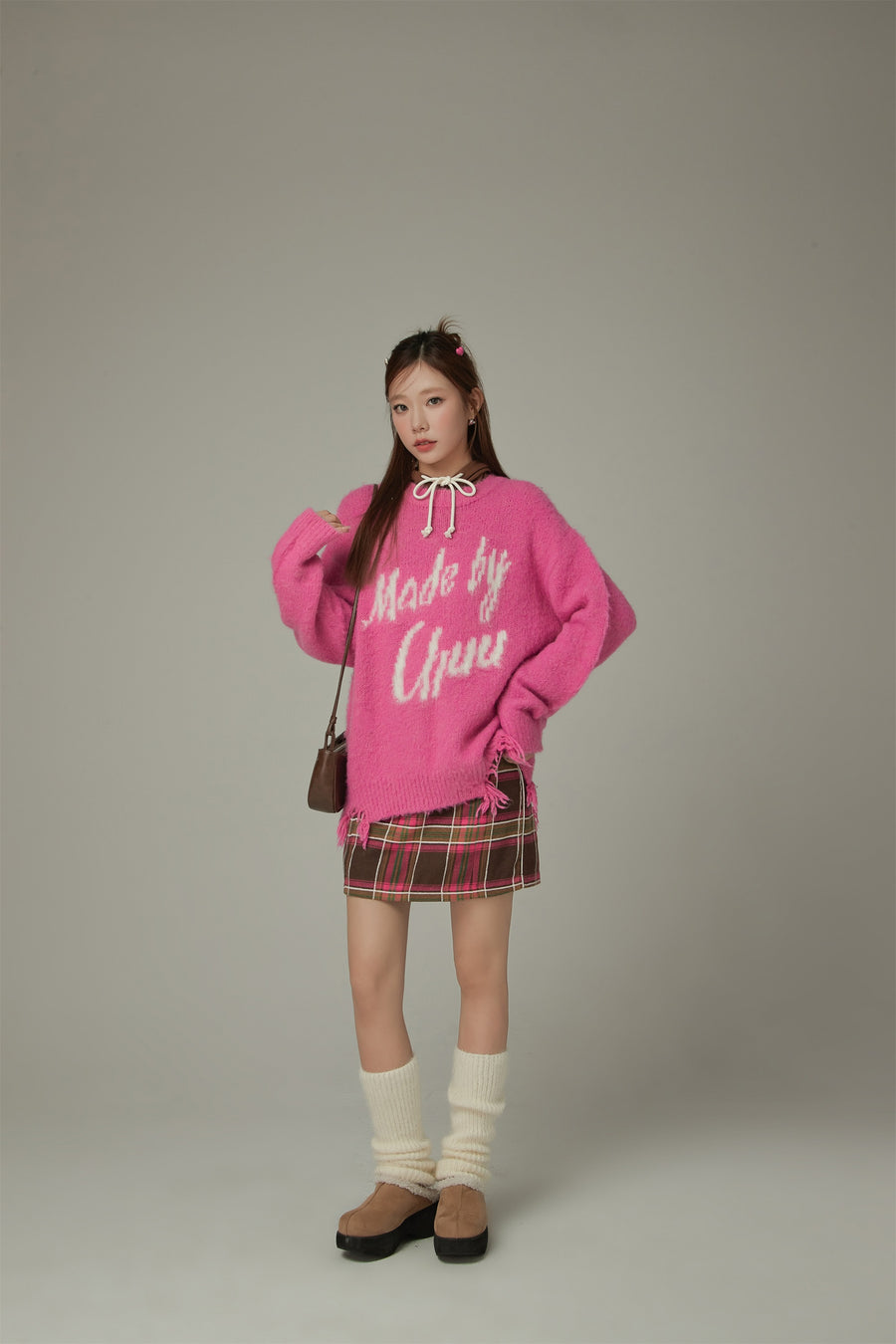 CHUU A-Line Check Skirt