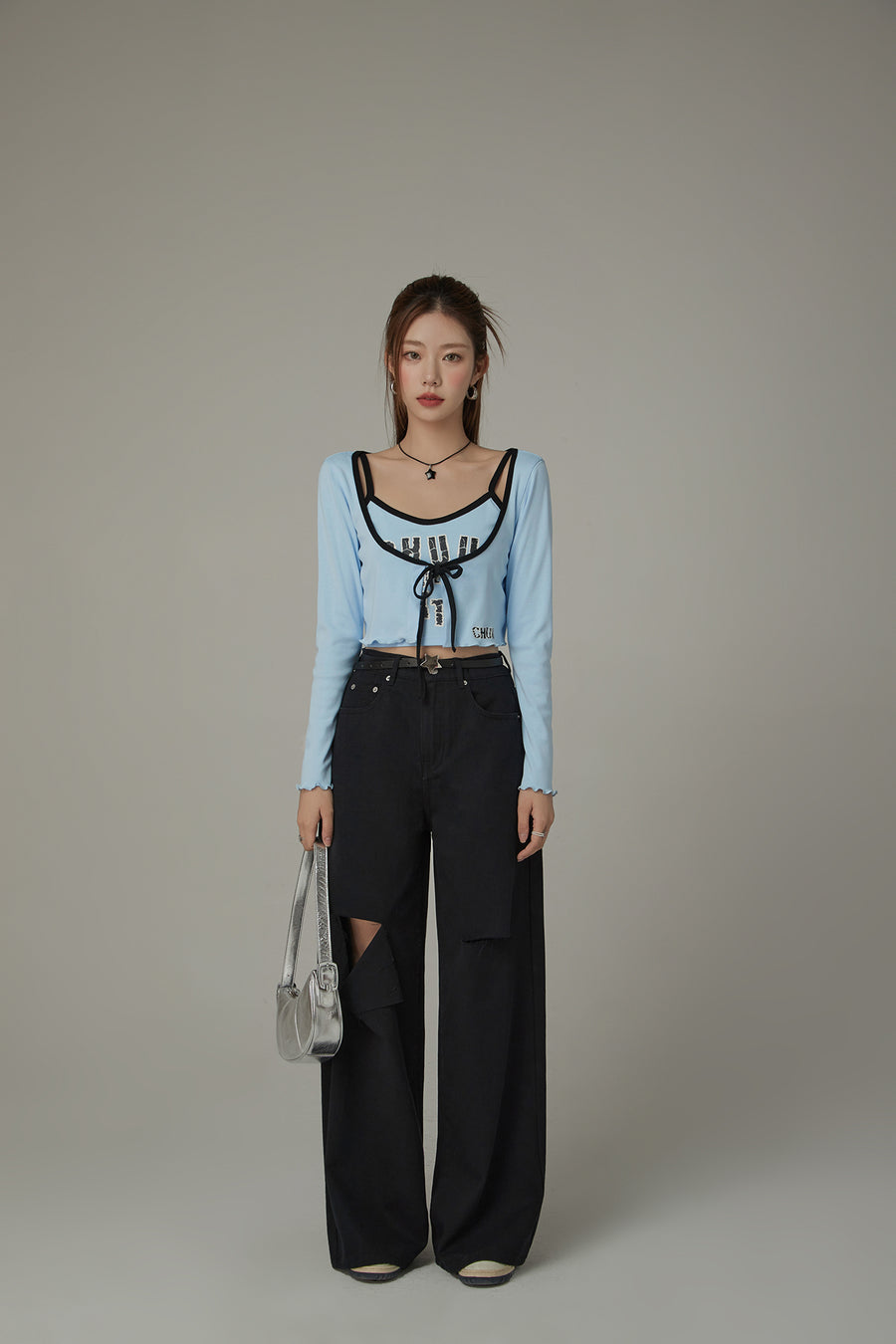 CHUU Chuu Size Doesnt Matter Printed Sleeveless Crop Top