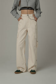 Pocket Straps Cargo Wide Pants