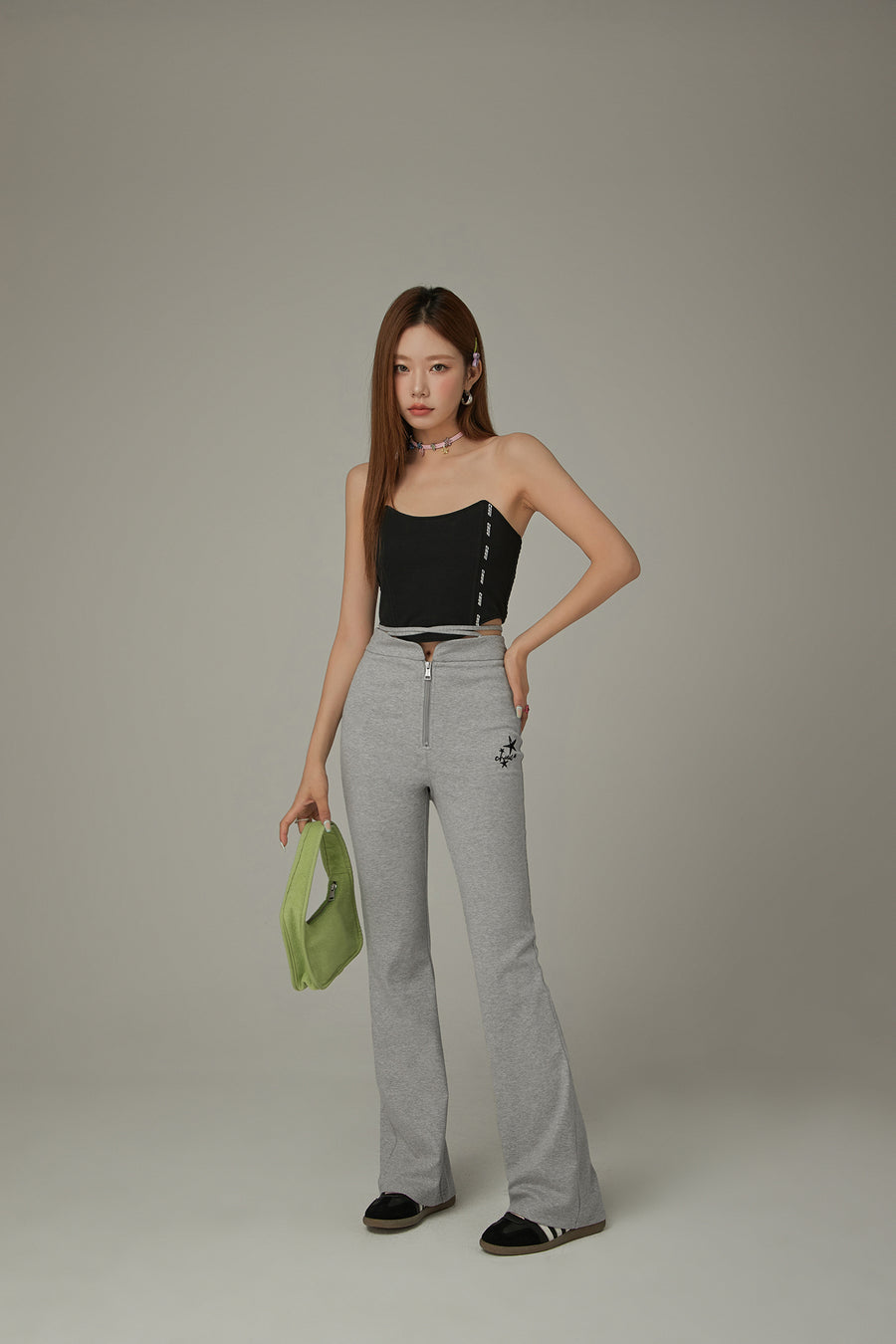 CHUU Lined Logo Unbalanced Tube Top