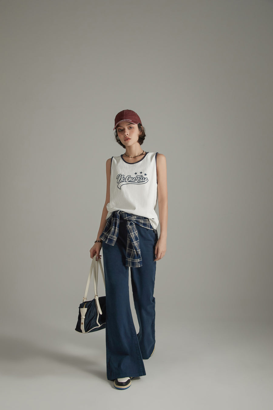 CHUU Color Slit Bootcut Pants