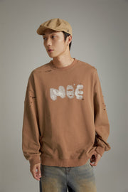 Lettering Distressed Sweatshirt