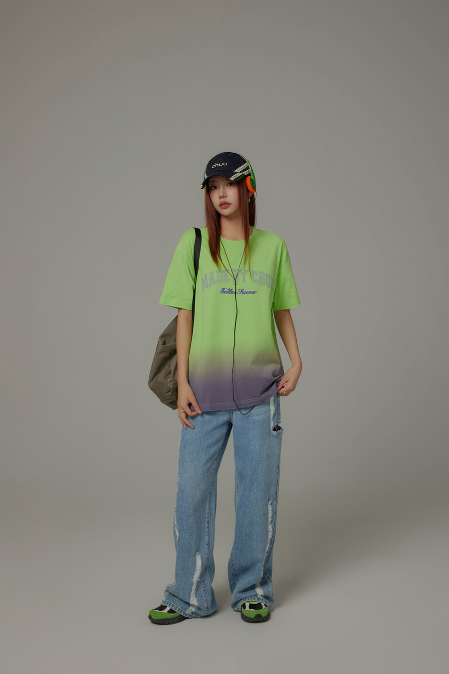 CHUU Printed Gradient Short Sleeve T-Shirt