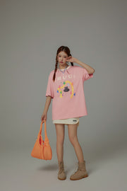 Pixel Print Loose-Fitting T-Shirt