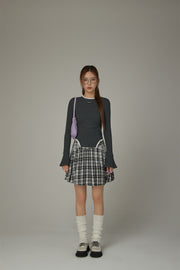 Check Pleated Skirt