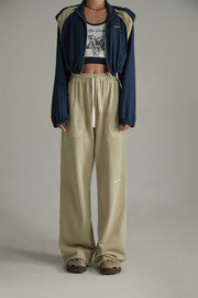 Banded Wide-Leg Slacks