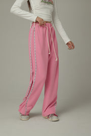 String Wide Sporty Pants