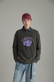 Printed Boxy Mushroom Long Sleeve T-Shirt