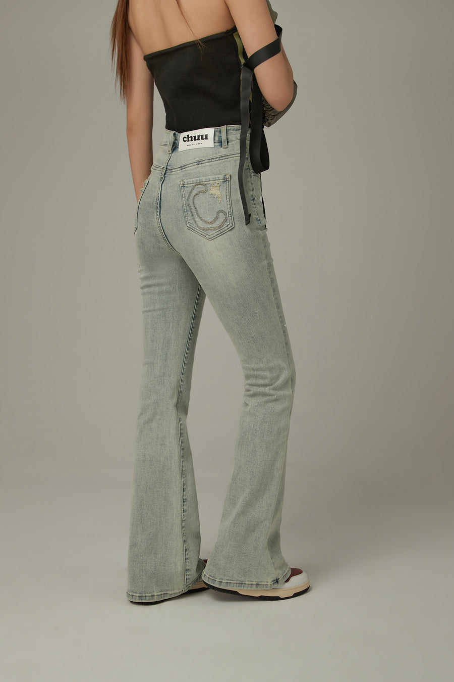 CHUU Color Semi Bootcut Jeans