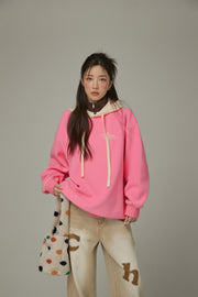 Fleece Color Combination Hoodie