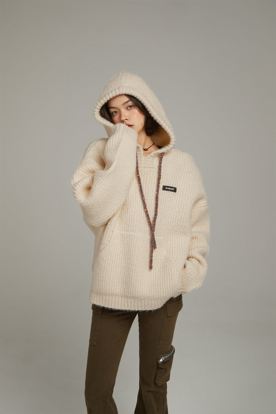 CHUU Daily Loose Fit Knit Hoodie