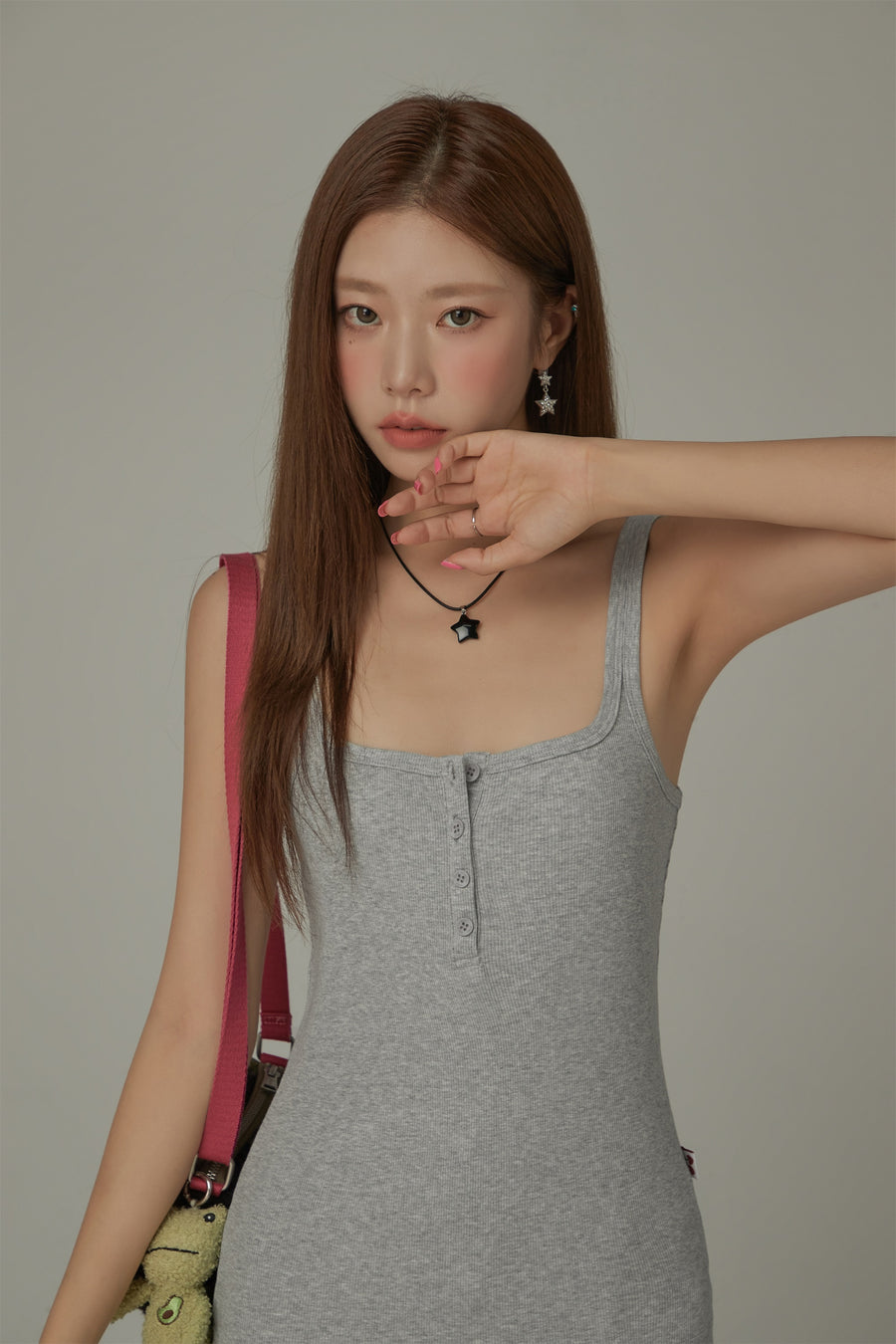 CHUU Color Button Sleeveless Tank Top