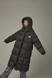 Hooded Glove Muffler Padded Coat