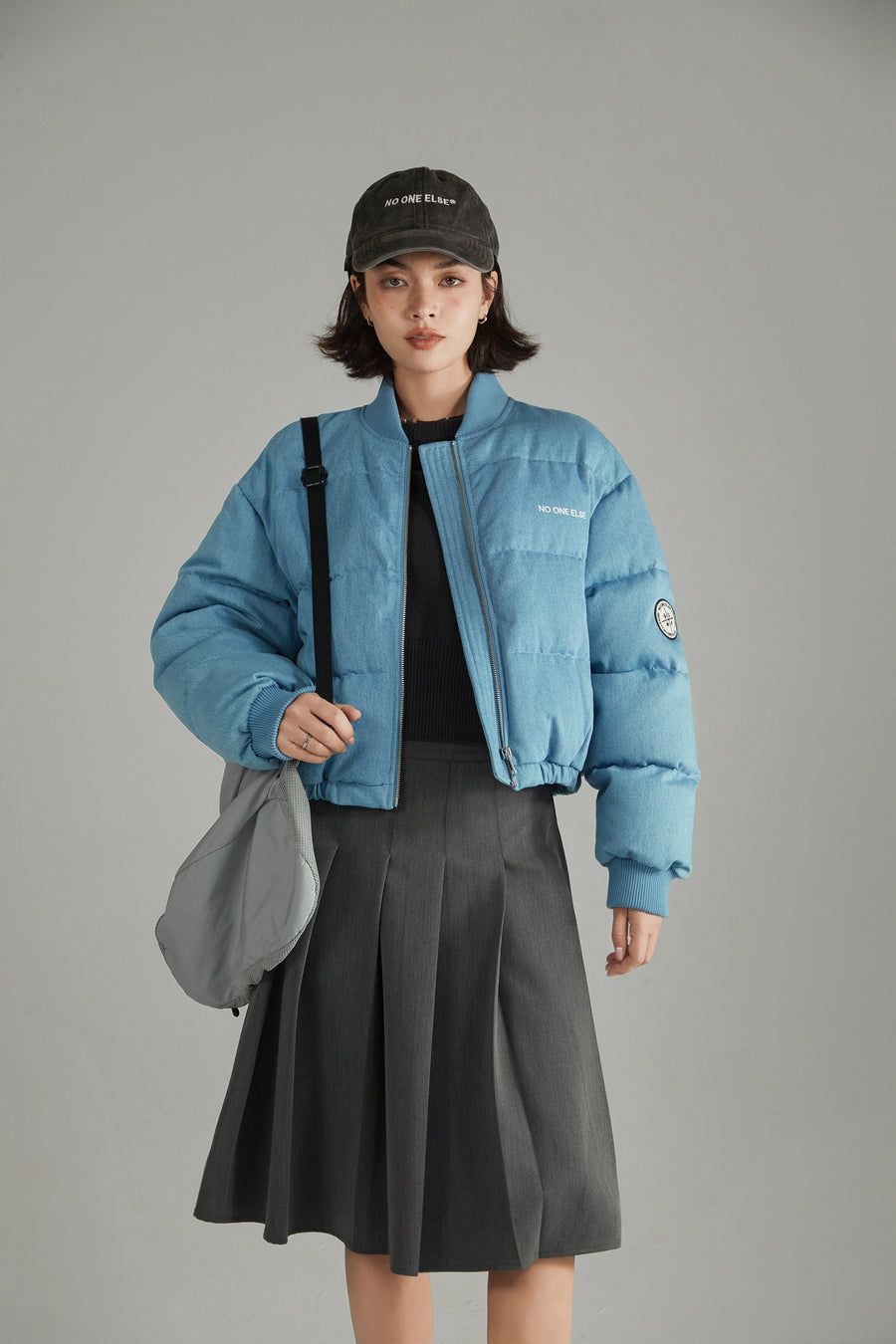 CHUU Duck Down Denim Padded Jacket