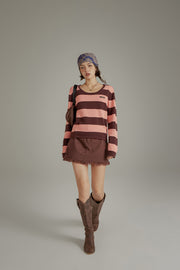 Color Stripe Knit Sweater