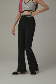 Waist Slit Casual Bootcut Pants