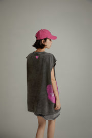 Heart Boxy Sleeveless T-Shirt