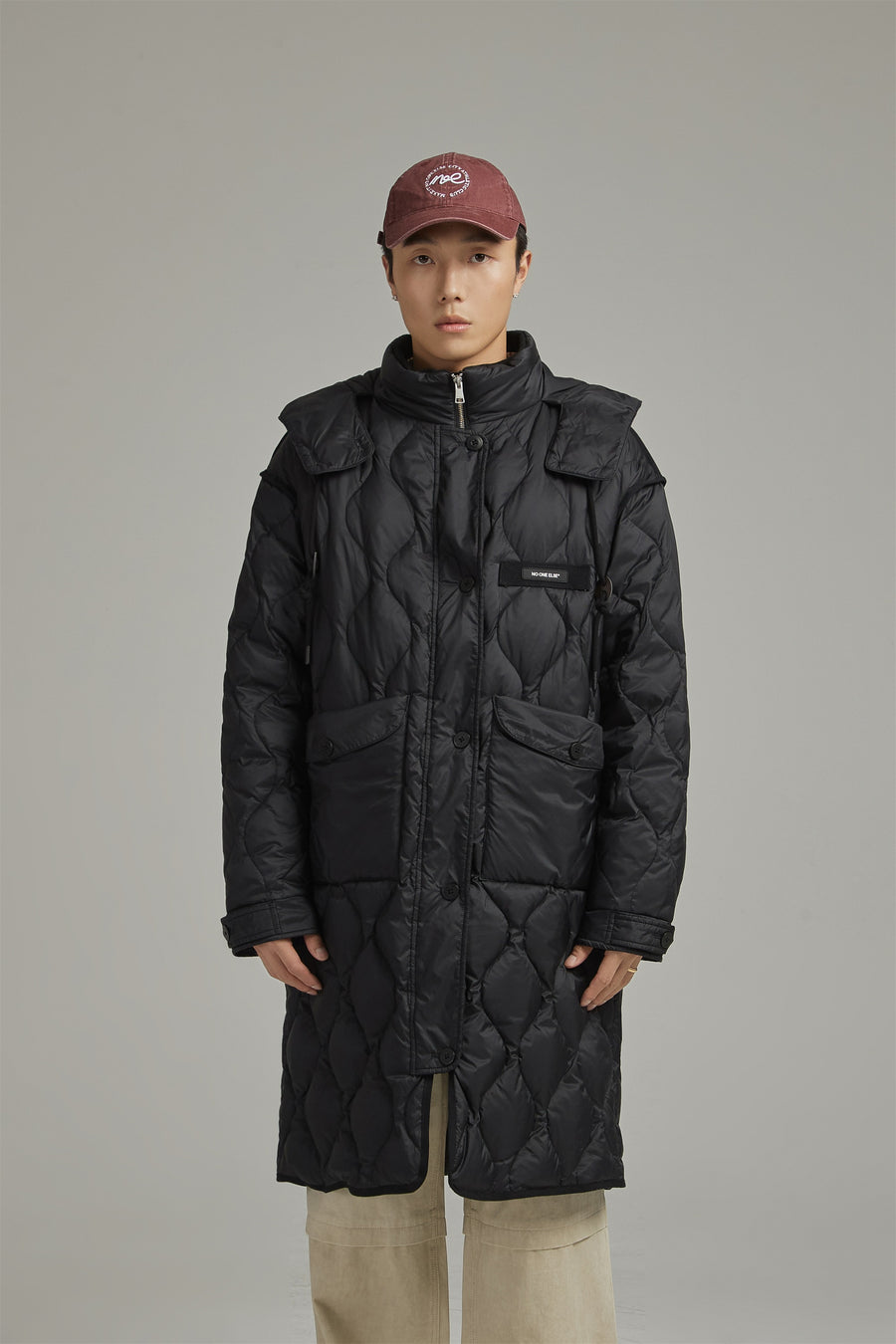 CHUU Hooded Quilted Padded Coat