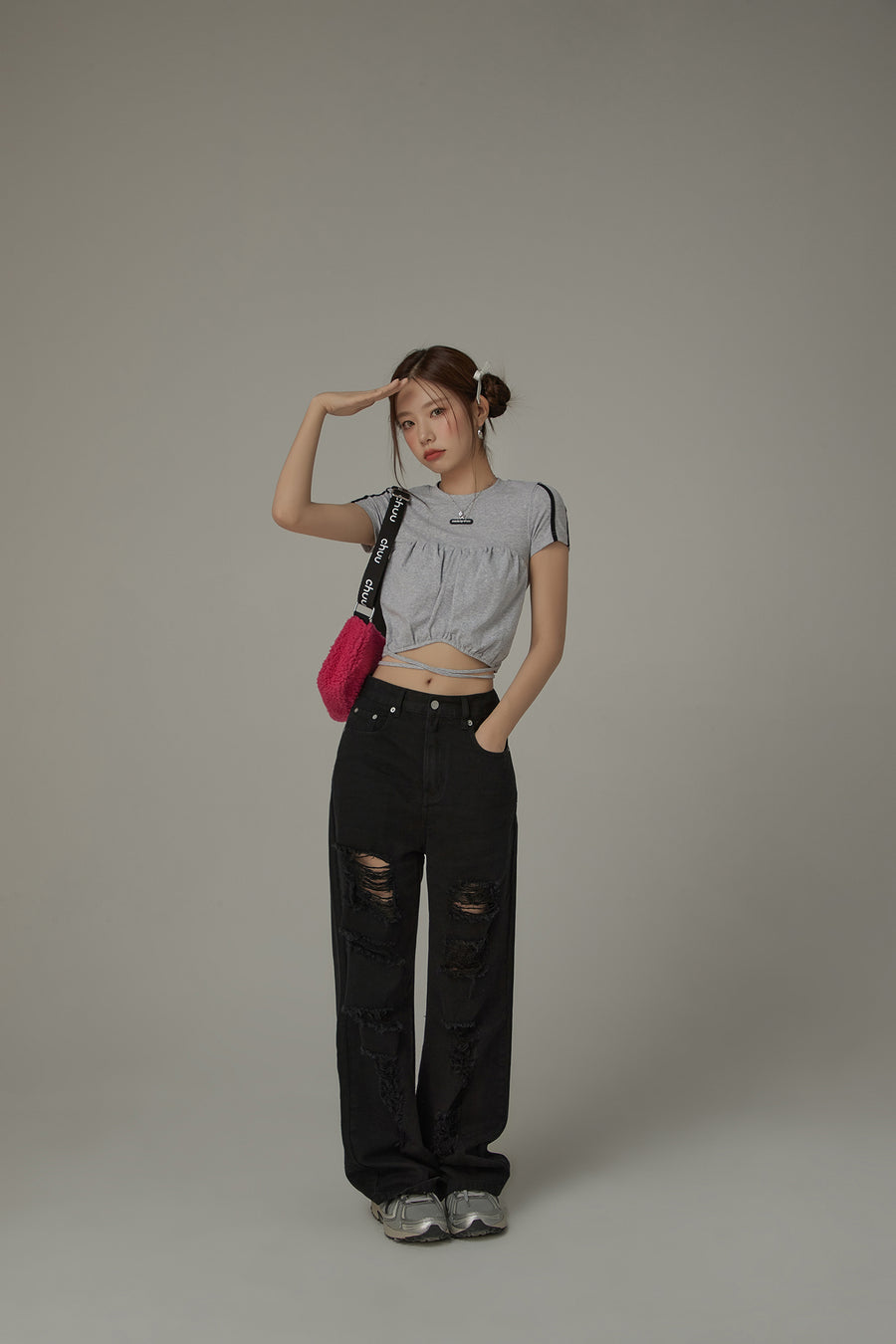 CHUU String Slim Fit Cropped Top