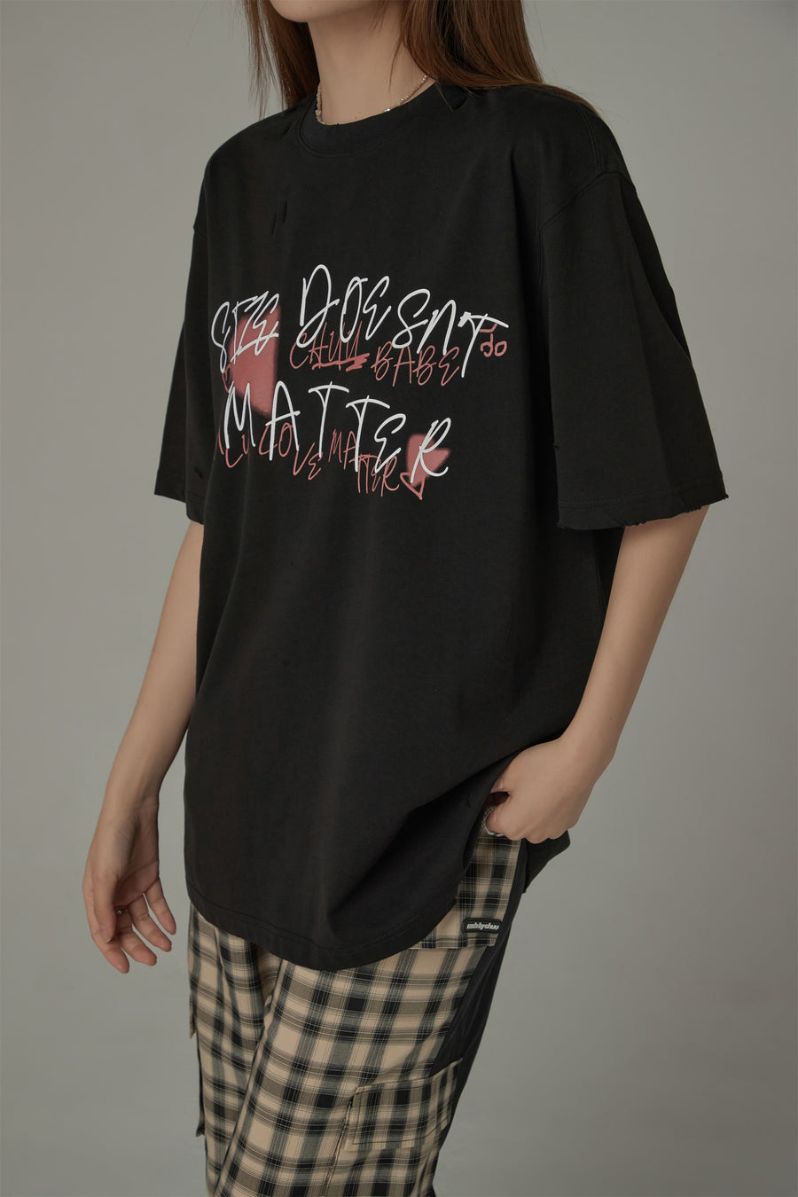 CHUU Size Doesnt Matter Cotton Loose-Fitting T-Shirt