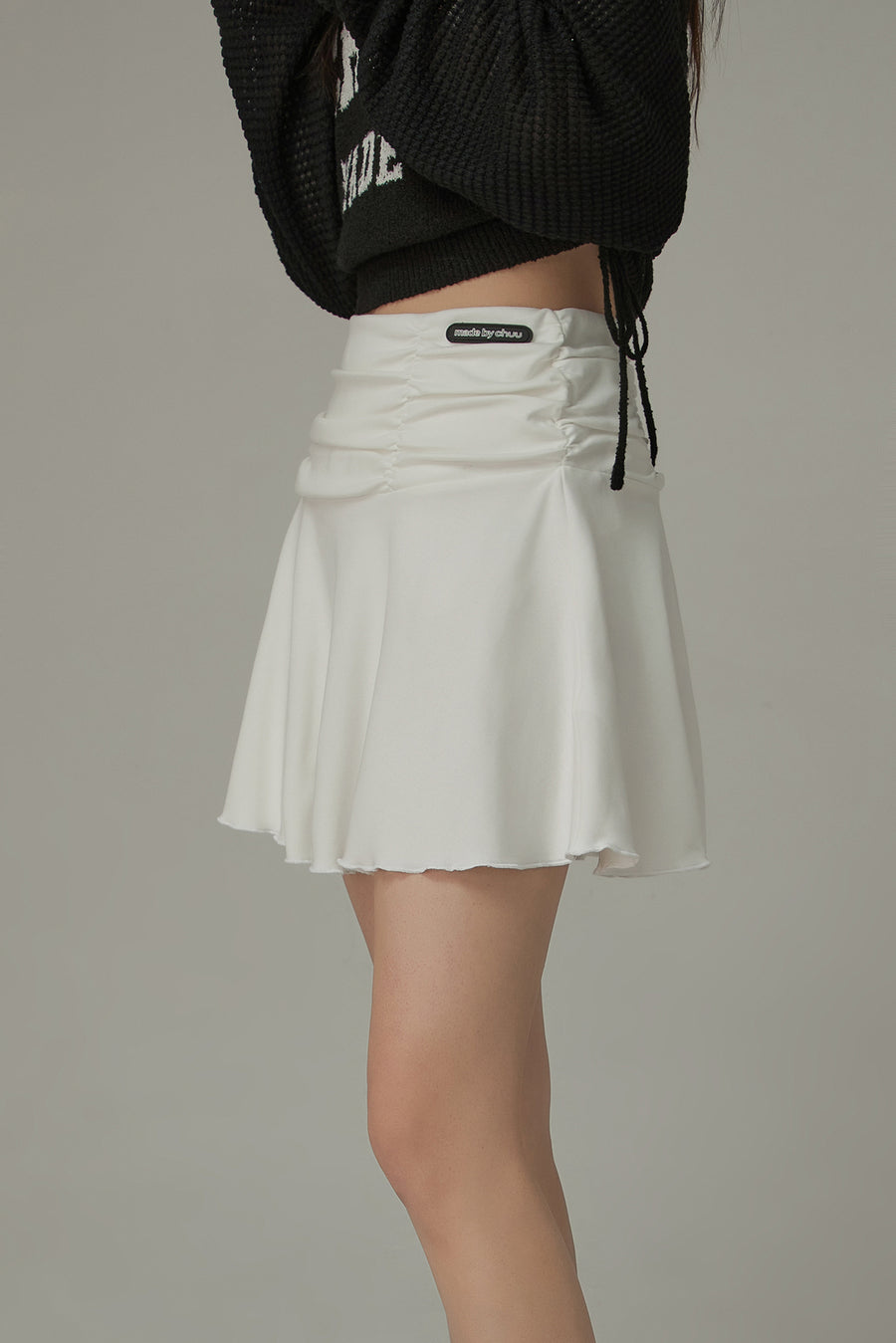 CHUU Sport Shirring Frill Mini Skirt